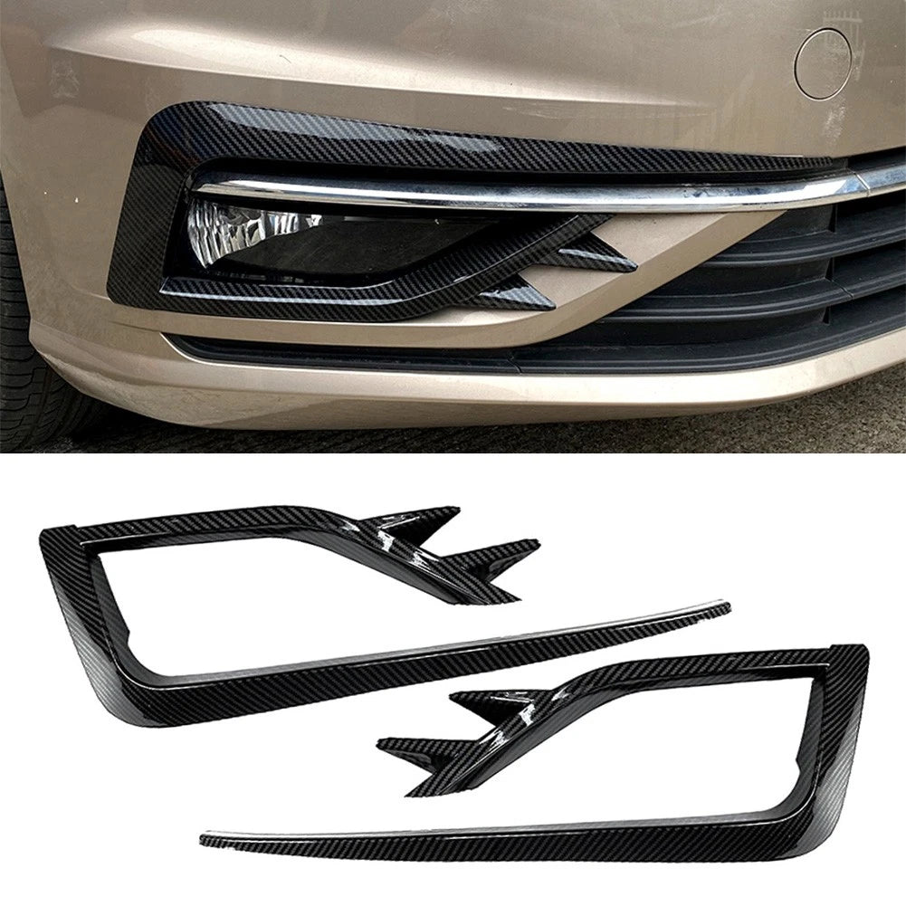 Carbon fiber Fog Light Lamp Cover Bumper Grille Trim For VW Golf MK7.5 2017-2019