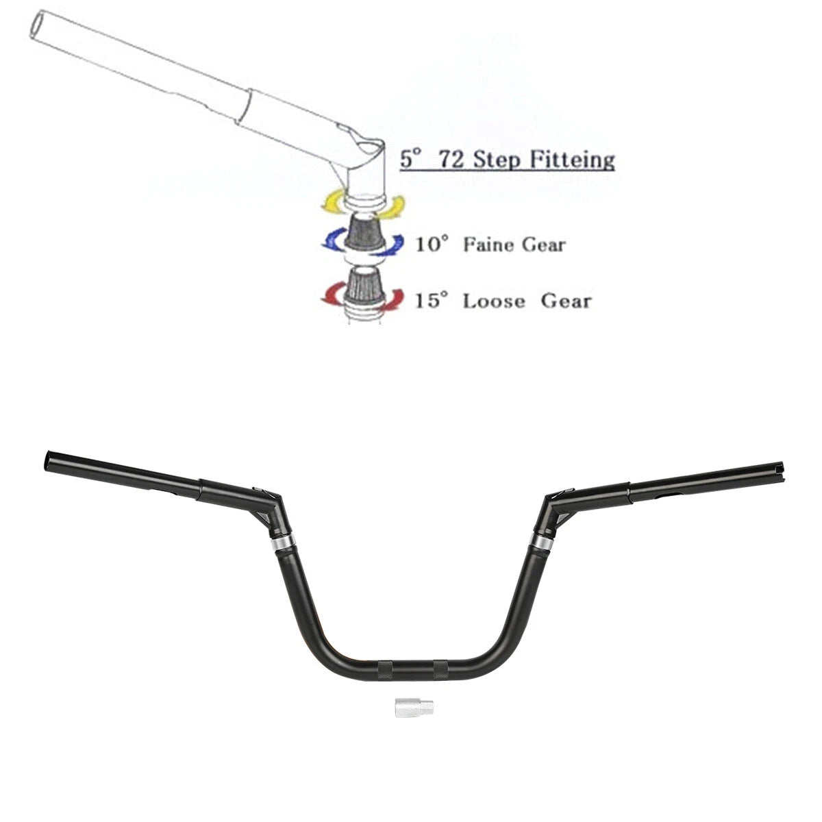 Adjustable 10"Rise 1.25" Handlebar Bar Fit For Harley Softail Deuce Slim Fat Boy