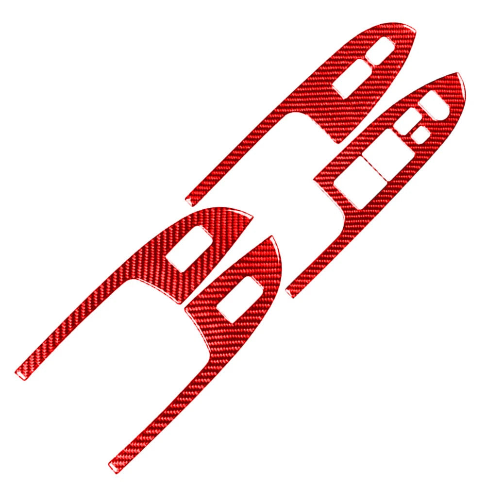 Carbon Fiber Window Lift Panel Switch Cover Trim For Honda Accord 2003-2007 Red