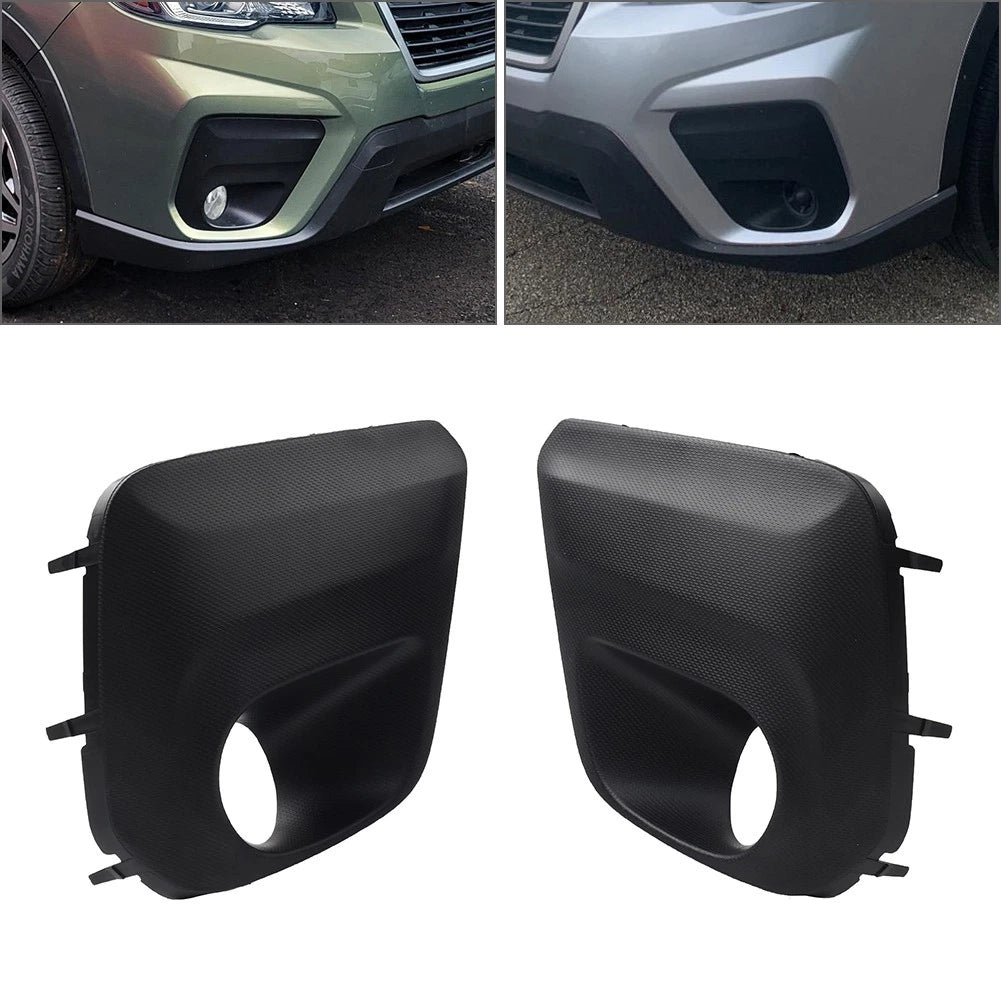 1 Pair Front Bumper Fog Light Bezel Cover Black For Subaru Forester 2019-2021