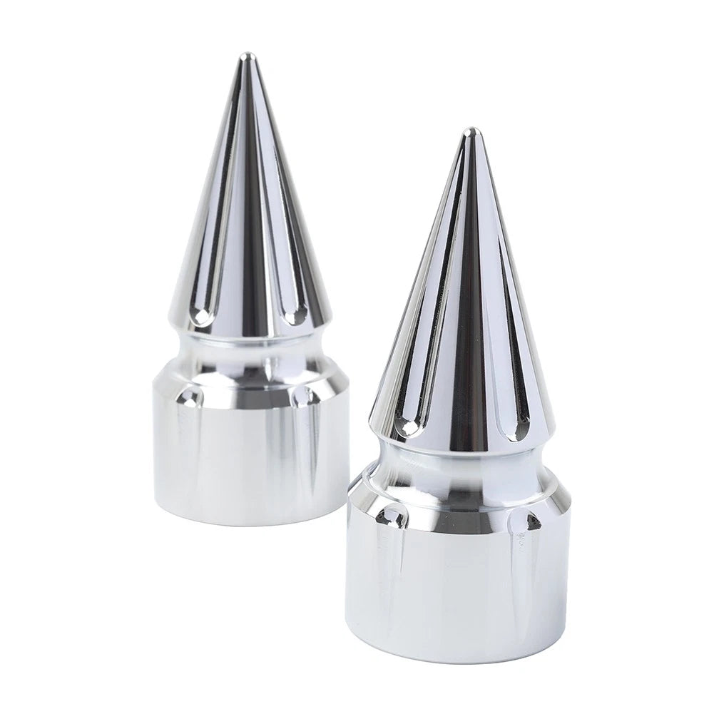 Front Axle Cap Nut Cover 3.6" For Harley Softail 07+ Dyna 08+ Street Glide Silve