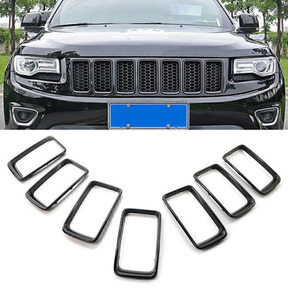 Front Grille Grill Insert Ring Trim Cover For Jeep Grand Cherokee 14-16 Black US