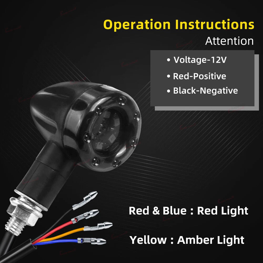 4X Motorcycle LED Bullet Brake Running Turn Signal Tail Light For Harley Honda