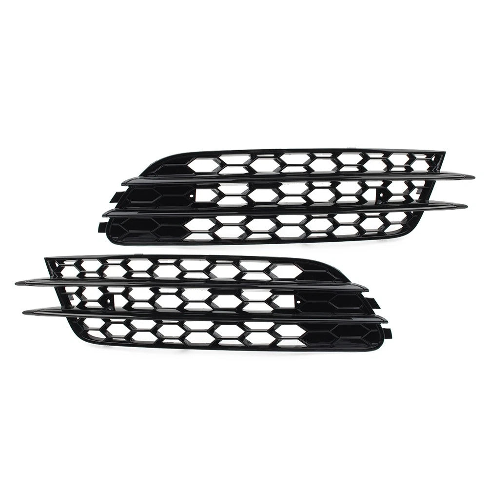 1 Pair Front Bumper Honeycomb Mesh Fog Light Grille Cover For Audi A6 C7 Sedan