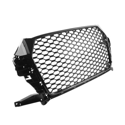 Front Bumper Honeycomb Grille Glossy Black For Audi Q3 2016-2018