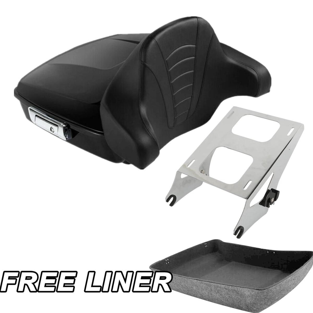 Matte Chopped Trunk Pad Mount Fit For Harley Road Glide King 14-25