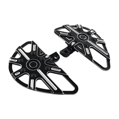 2x Black Motorbike Rear Passenger Footrest Floorboard For Harley Touring Softail