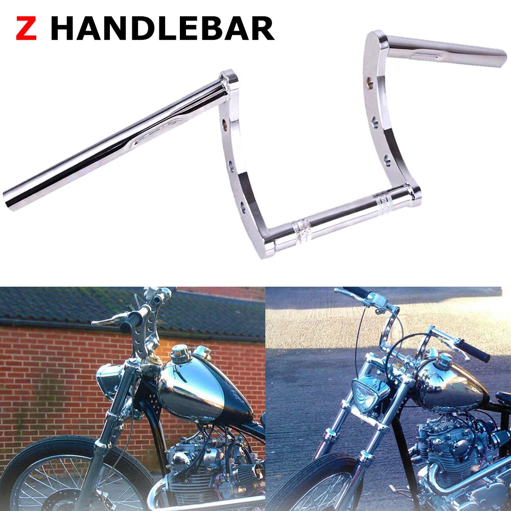 Chrome Drag Handlebar 1" Z Bars For Harley Sportster XL 883 1200 Softail Dyna US