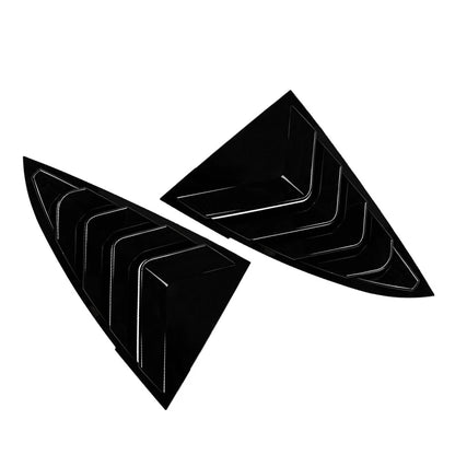 2xGlossy Black Rear Window Side Vent Shutter Louver Cover Trim For Tesla Model 3