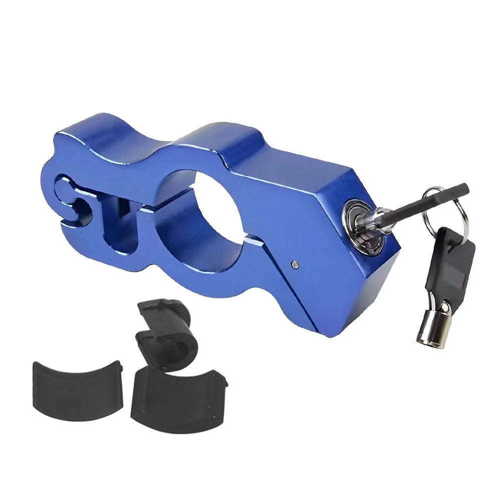 Blue Motor Handlebar Lock Anti-Theft Grip Throttle Security Bike Scooter ATV US
