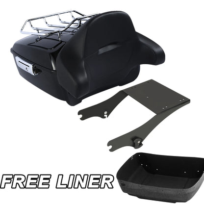 King Trunk Pad Rack Fit For Harley Touring Street Road Glide 1997-2008 06 Black