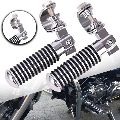 Motorcycle U-clamp Foot Pegs Pedals & 1"~1-1/4" Highway Engine Crash Bar Chrome