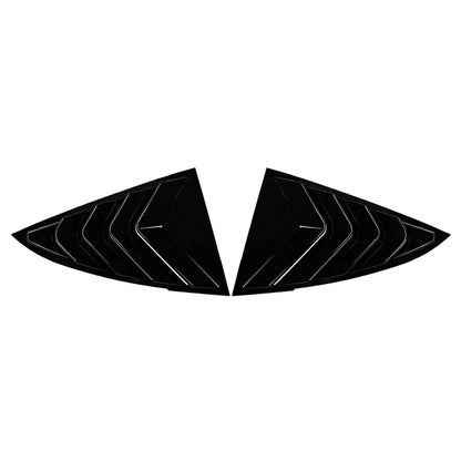 2xGlossy Black Rear Window Side Vent Shutter Louver Cover Trim For Tesla Model 3