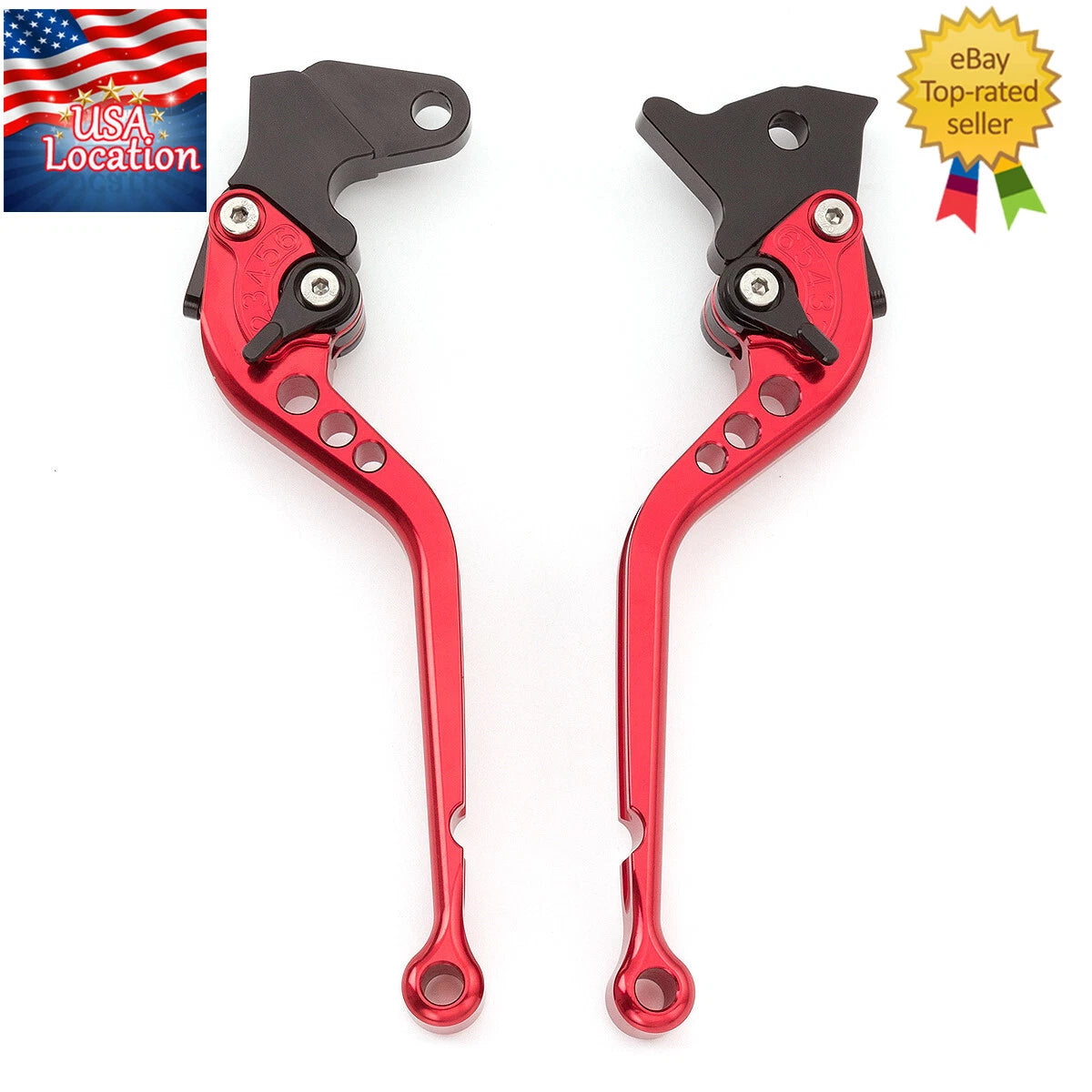 For Yamaha YZF 350 BANSHEE 1989-1996 1997-2008 CNC Brake Clutch Levers Long Red