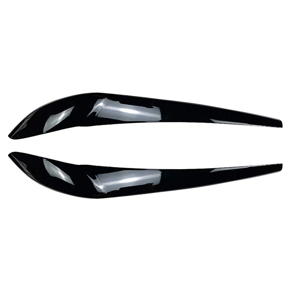 Front Headlight Eyebrow Eyelid Cover Gloss Black For BMW X3 F25 X4 F26 2014-2017