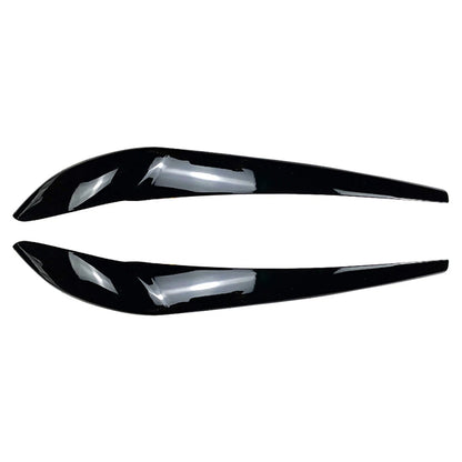 Front Headlight Eyebrow Eyelid Cover Gloss Black For BMW X3 F25 X4 F26 2014-2017