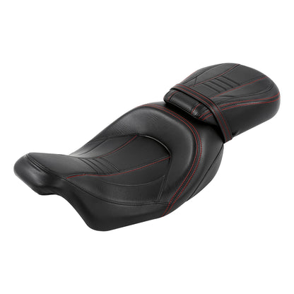 Driver Passenger Seat & Backrest Pad For Harley Touring Road Glide 2009-23 Black