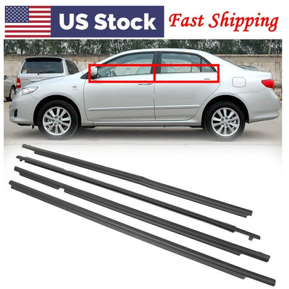 4X Weatherstrip Window Moulding Trim Seal Belt for Toyota Corolla 2009-2012 USA