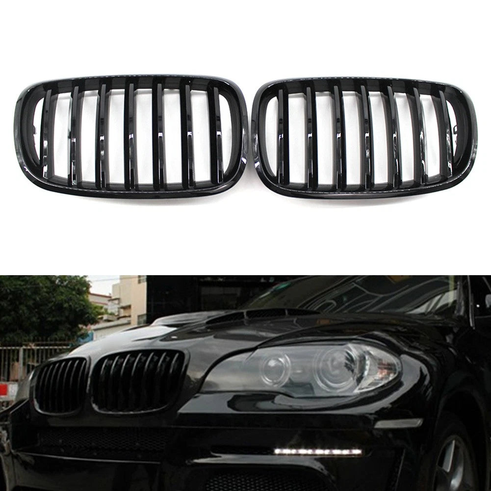 Gloss Black Front Bumper Kidney Sport Grille Fit For BMW E70 E71 X5 X6 2007-2013