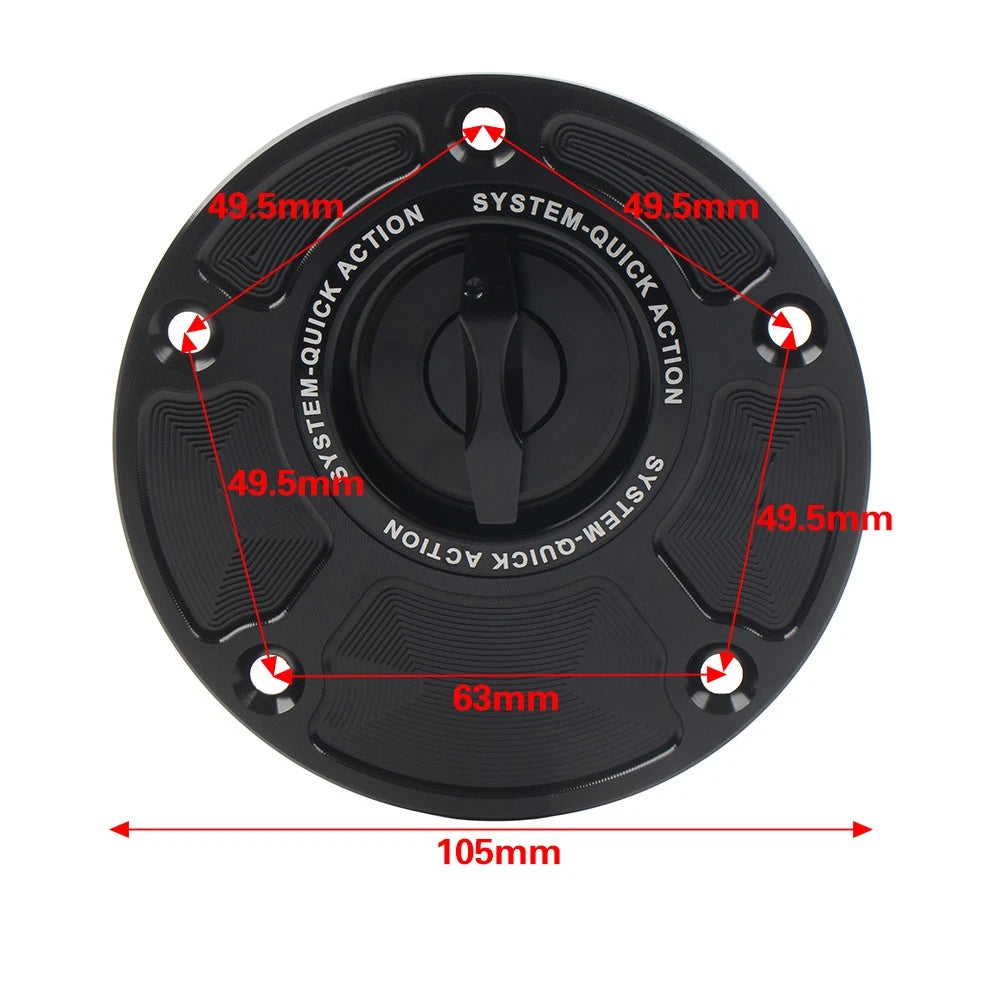 Fuel Gas Tank Cap Keyless For Yamaha YZF-R1 R6 2000-25 YZF-R3 2015-25 FZ-09 Red