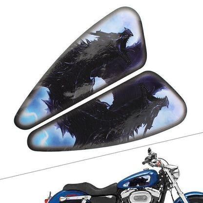 2x Motorcycle 3D Stereo Fuel Gas Tank Stickers Waterproof Pad Decals for Harley