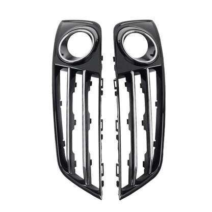 1 Pair Glossy Black Front Bumper Grille Fog Light Cover For Audi A8 D4 2011-2014