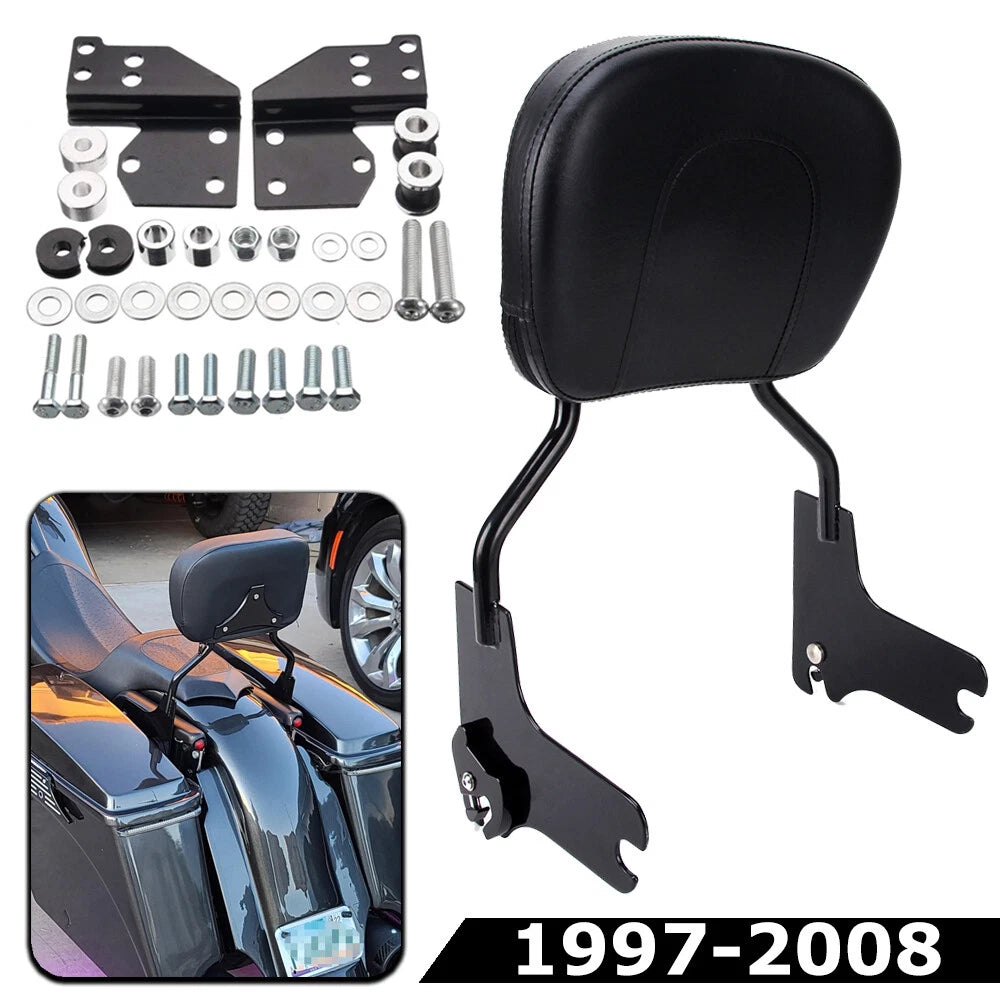 For 97-08 Harley Touring FLT Passenger Backrest Sissy bar & Docking Hardware Kit