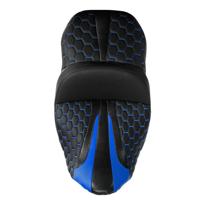 Driver Passenger Seat For Harley Touring Street Glide Road King 09-23 Black Blue