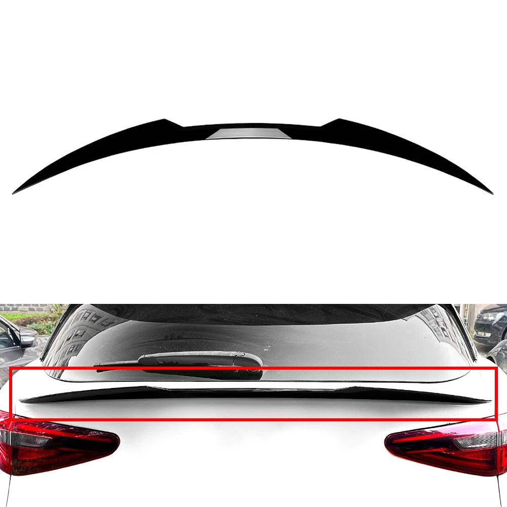 Glossy Black Rear Trunk Middle Spoiler Wing For Alfa Romeo Stelvio 2017-2024