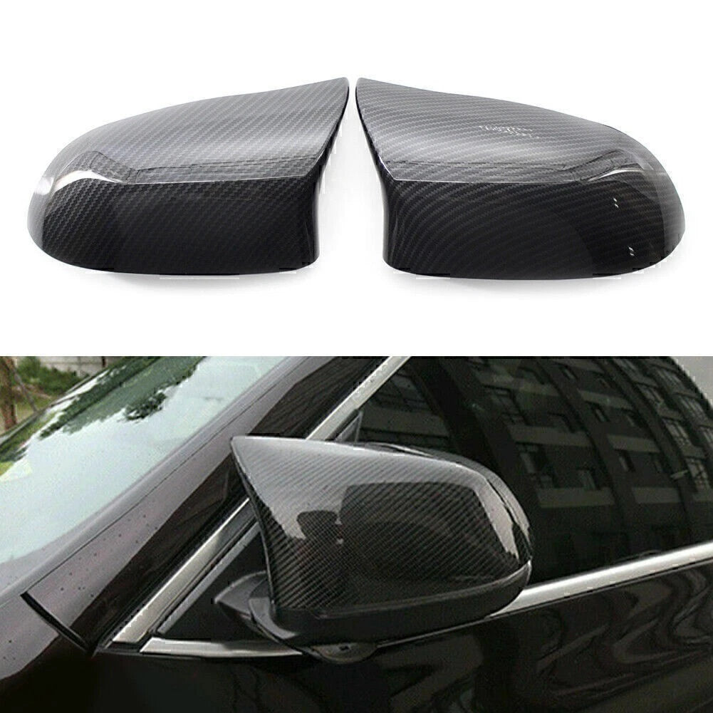2X Carbon Fiber Rear View Mirror Cover Trim For BMW X5 F15 X6 F16 2014-2018 2015