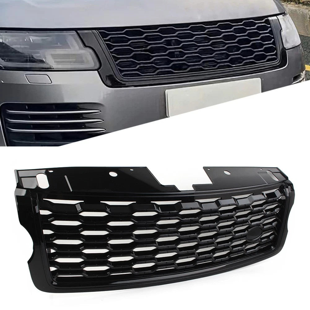 Front Center Radiator Upper Grille Glossy Black For Range Rover Vogue 2013-2017