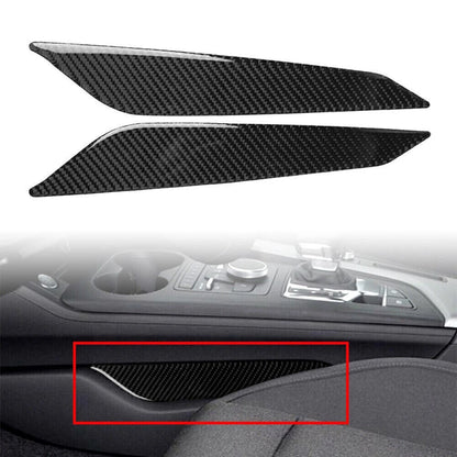 Interior Gear Shift Side Panel Cover Trim Carbon Fiber For Audi A4 B9 2017-2020