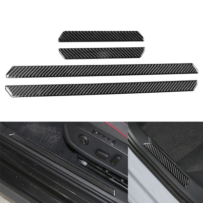 Carbon Look Door Sill Scuff Scratch Protector Cover For VW Golf 8 MK8 2021-2023