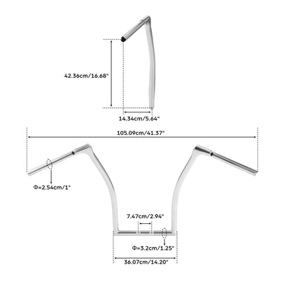 17" F Bar 1-1/4" Handlebar For Harley ABS enabled Road Glide FLTR 2015-2024