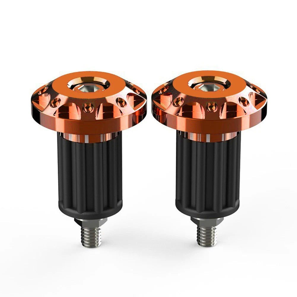 2x 7/8'' Motor Dirt Bike Handlebar Grips Handle Bar End Cap Plugs Slider Orange