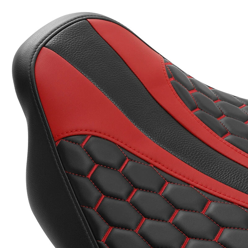 Rider Driver & Passenger Gel Seat Fit For Harley Road Glide King 09-23 Black Red