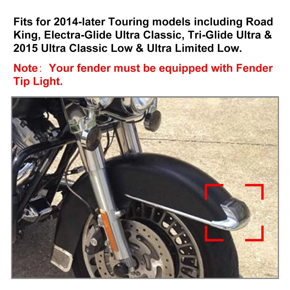 Front Fender Trim Skirt Chrome For Harley Touring Electra Glide FLHR 2014-2020