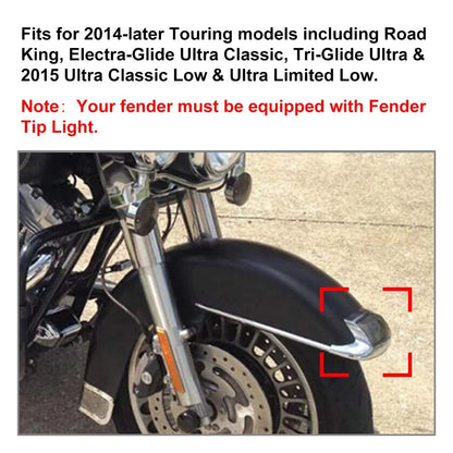 Front Fender Trim Skirt Chrome For Harley Touring Electra Glide FLHR 2014-2020