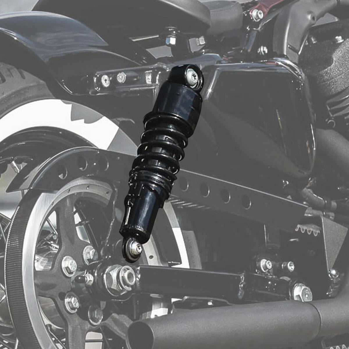 Pair 10.5'' Black Rear Shocks Fit For Harley Sportster XL1200 Custom 2004-2012