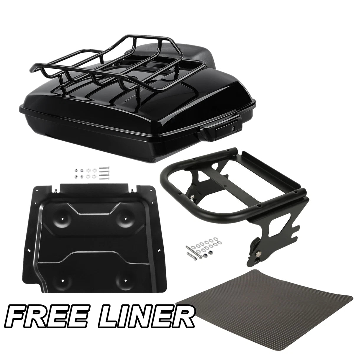 Black Razor Trunk Pad Top Rack Mount Fit For Harley Electra Road Glide 1997-2008