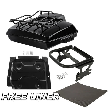Black Razor Trunk Pad Top Rack Mount Fit For Harley Electra Road Glide 1997-2008