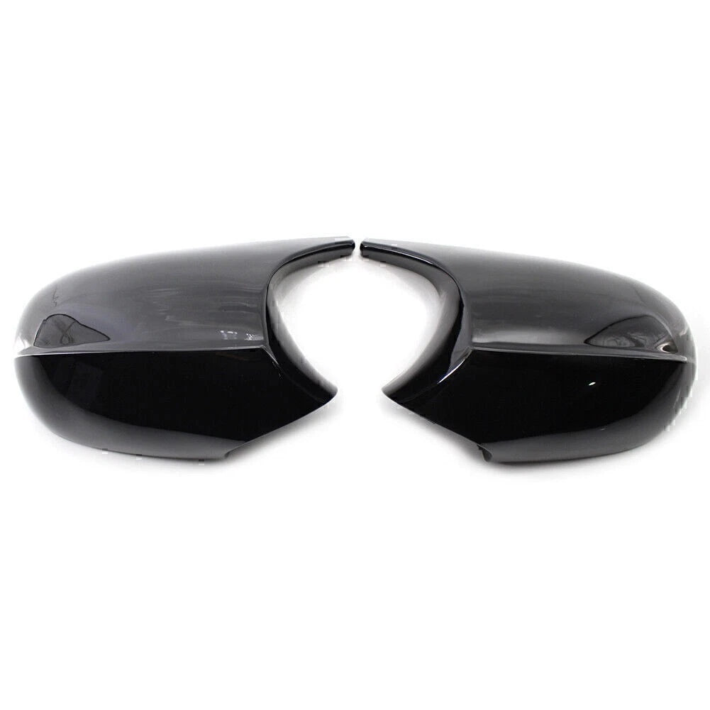1 Pair Gloss Black Car Side Rear Mirror Cover Cap For BMW E90 3 Series 2009-2011
