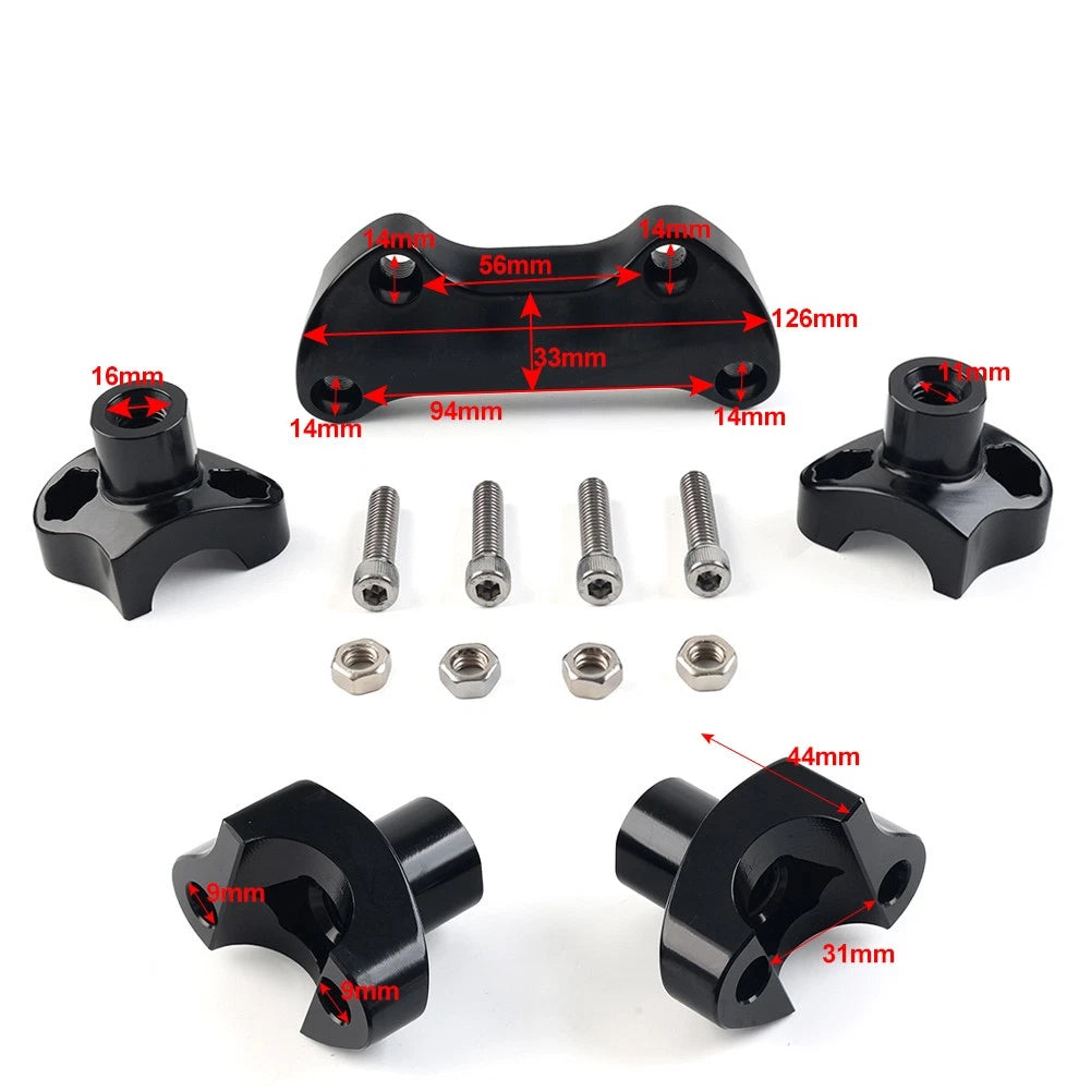 1.7 Handlebar Risers Top Clamp For Harley Dyna Softail Street Bob Sportster
