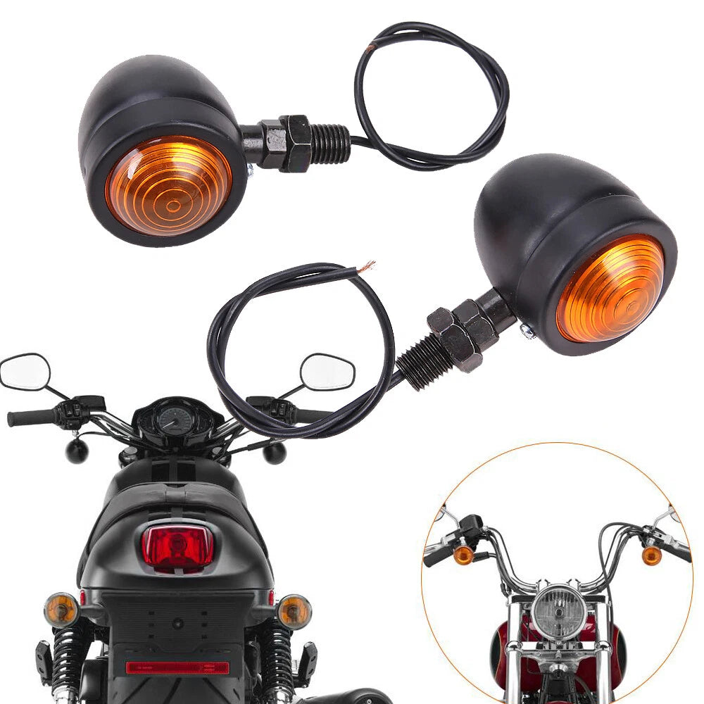 Black Motorcycle Turn Signal Blinker Lights For Harley Sportster XL1200 883 Dyna