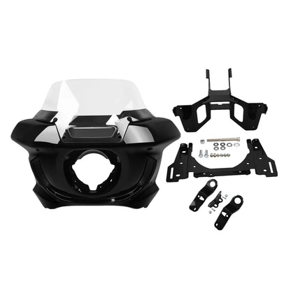 Black Headlight Fairing Windshield Bracket For Harley FXLRST LOW RIDER ST 22-25