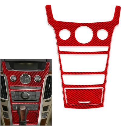 2Pcs Carbon Fiber Red Central Console Cover Trim For Cadillac CTS 2008-2013 ABS