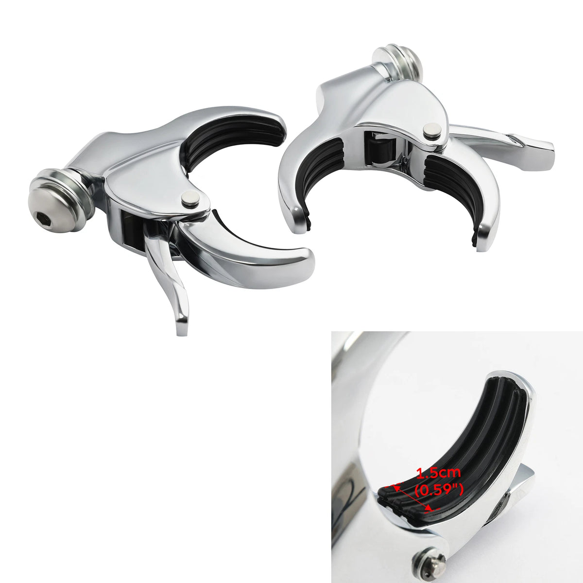 49mm Detachable Windshield Clamps Fit For Harley V-Rod Super Glide Fat Bob 18-Up