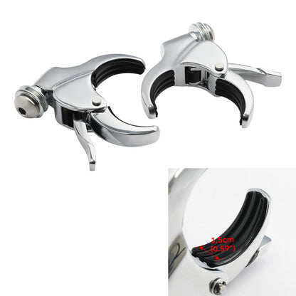 49mm Detachable Windshield Clamps Fit For Harley V-Rod Super Glide Fat Bob 18-Up