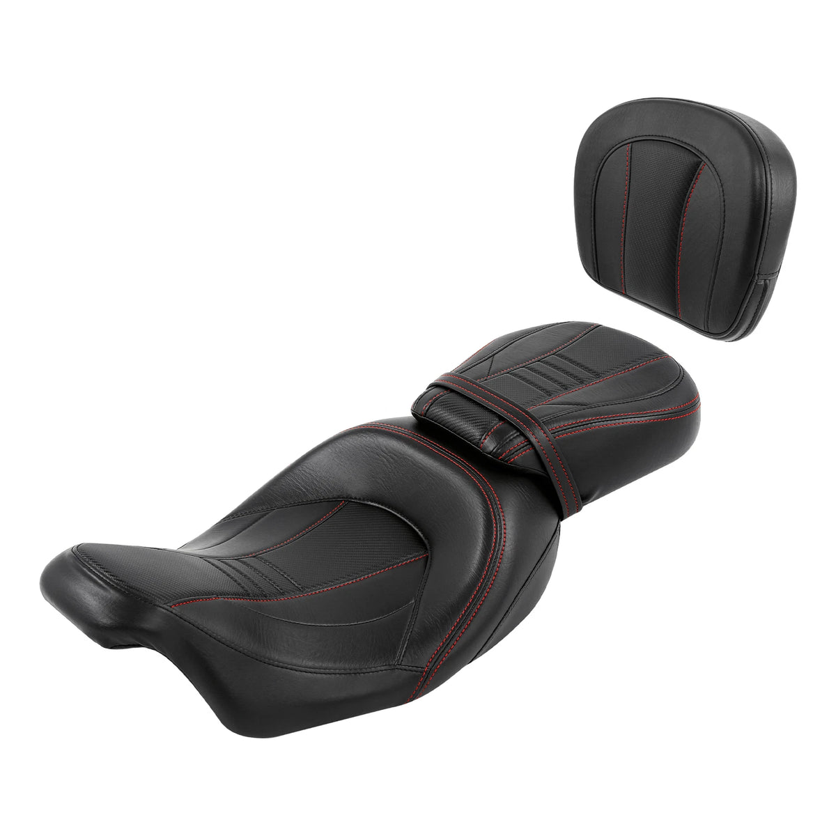 Driver Passenger Seat & Backrest Pad For Harley Touring Road Glide 2009-23 Black