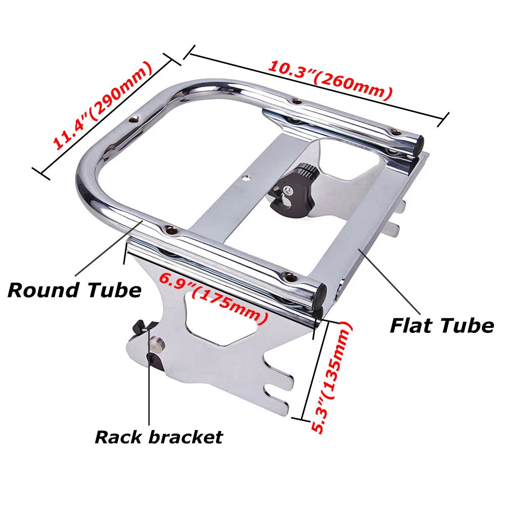 Detachable Two-up Tour Pack Mount Luggage Rack Bracket For Harley Touring 97-08